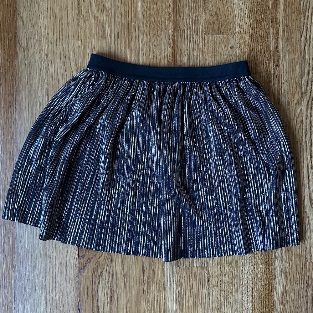 Girls Old Navy Black Metallic Pleat Skirt